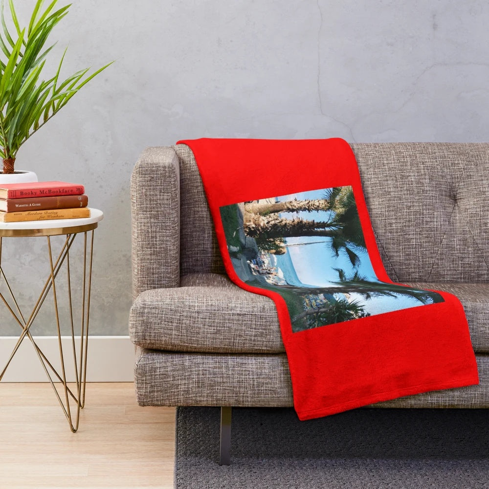 Soft and plush sea-themed blanket with underwater scenery
