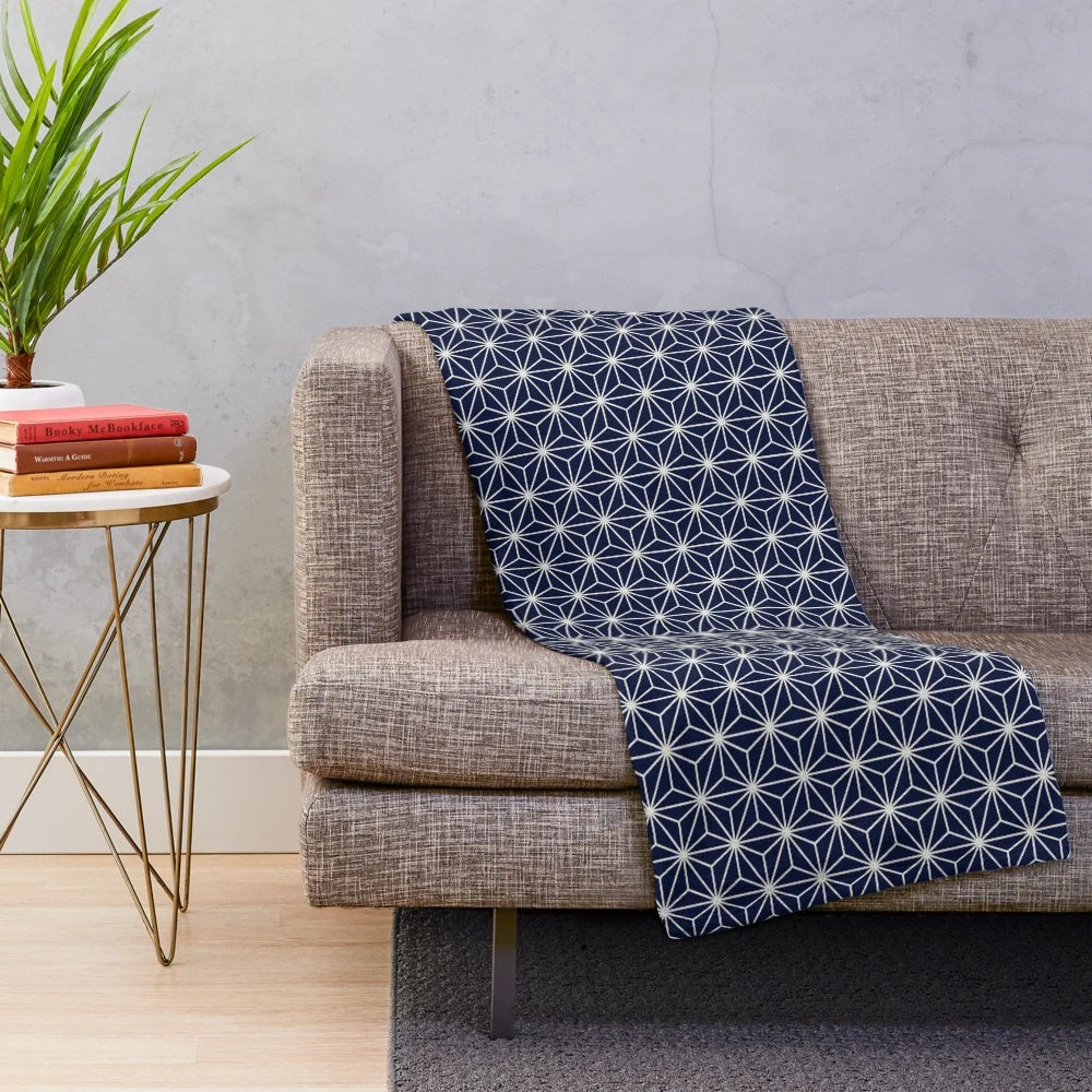 Seamless Japanese star pattern plush blanket