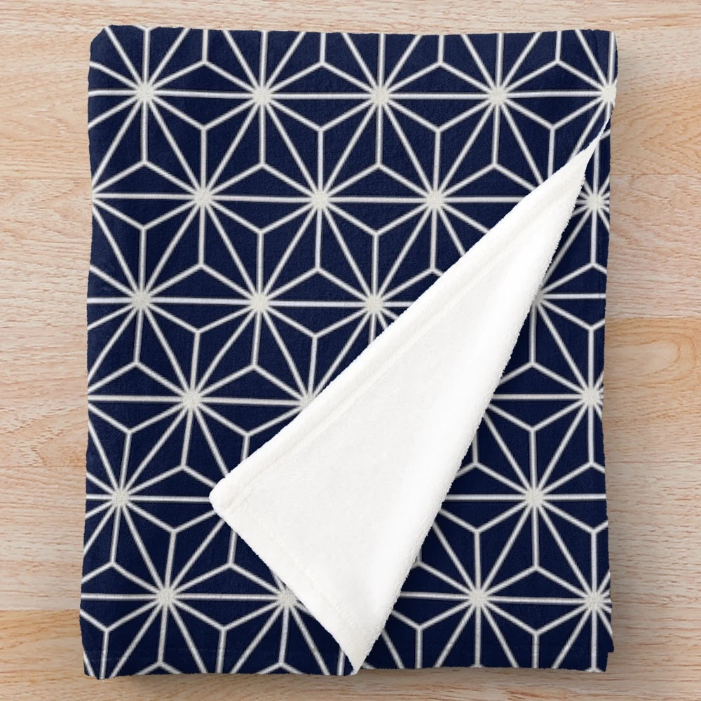 Seamless Japanese star pattern plush blanket