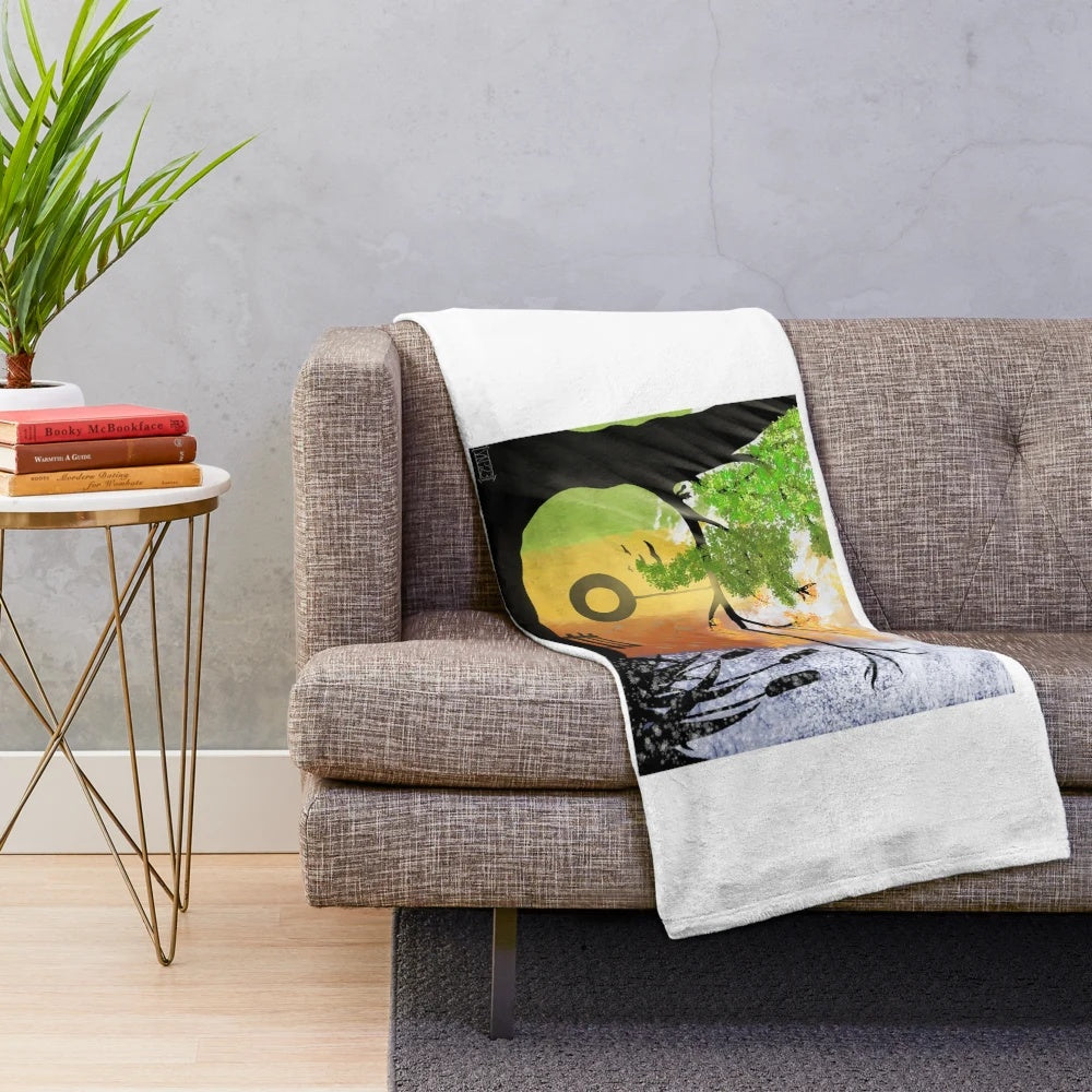 Plush seasonal blanket with nature-inspired design