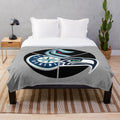 Seattle sports-themed plush blanket with team colors and logos