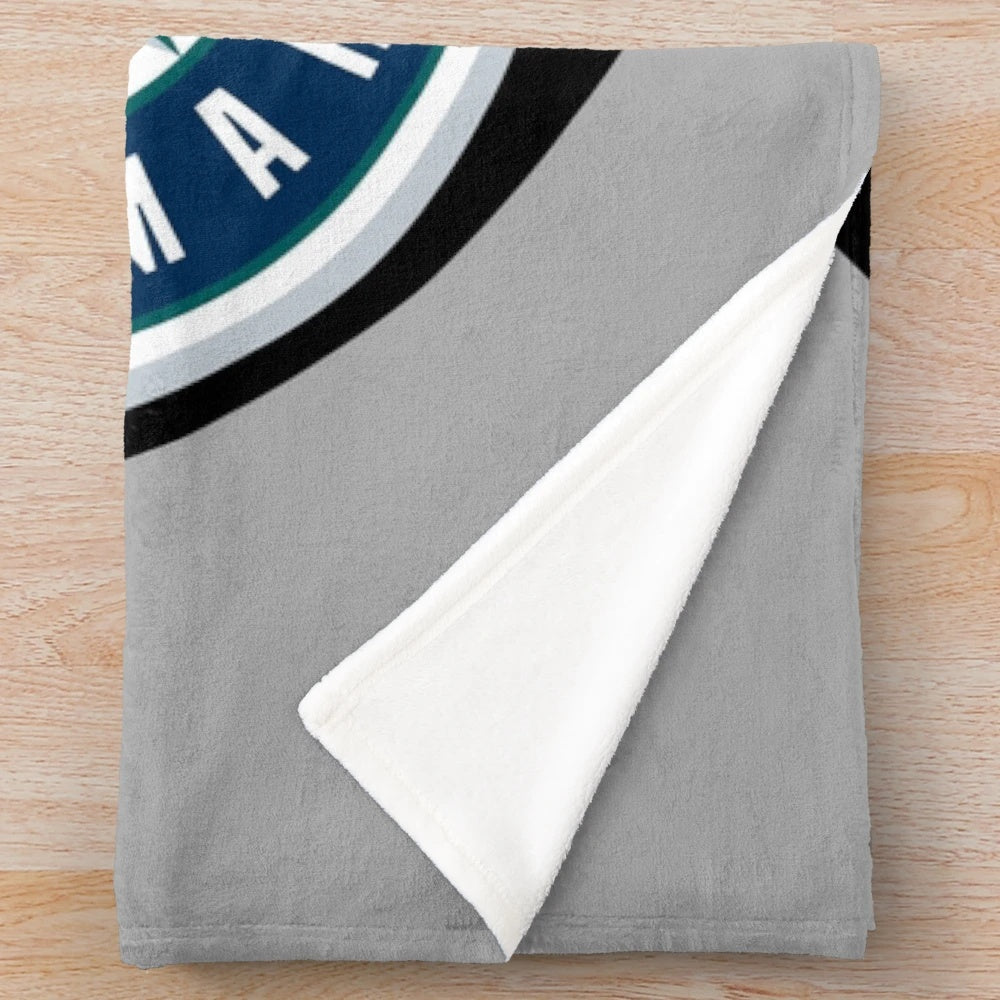 Seattle sports-themed plush blanket with team colors and logos