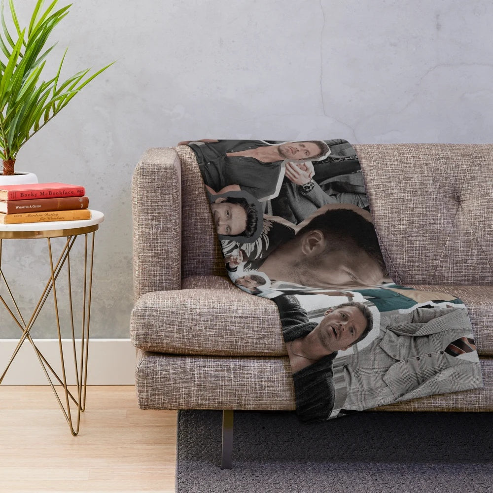 Sebastian Stan inspired plush blanket with winter soldier and bucky barnes design