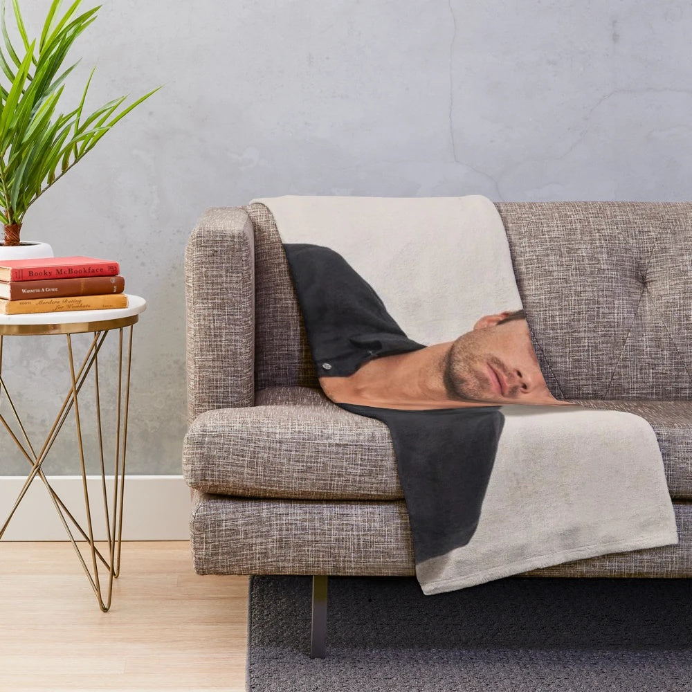 Soft and warm plush blanket featuring Sebastian Stan, the actor who played the Winter Soldier in Marvel's Avengers movies.