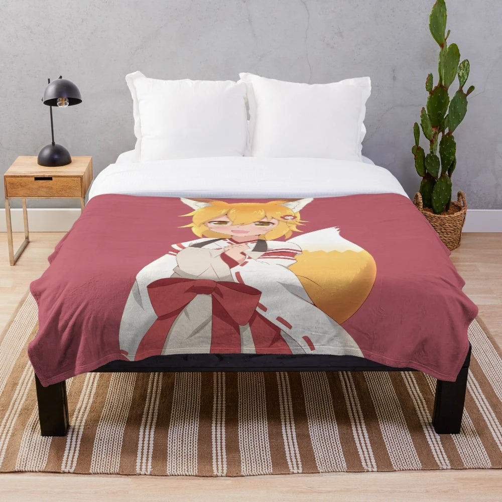 Sewayaki Kitsune no Senko-san plush blanket, a soft and fluffy home accent for anime enthusiasts