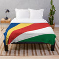 Seychelles flag plush blanket