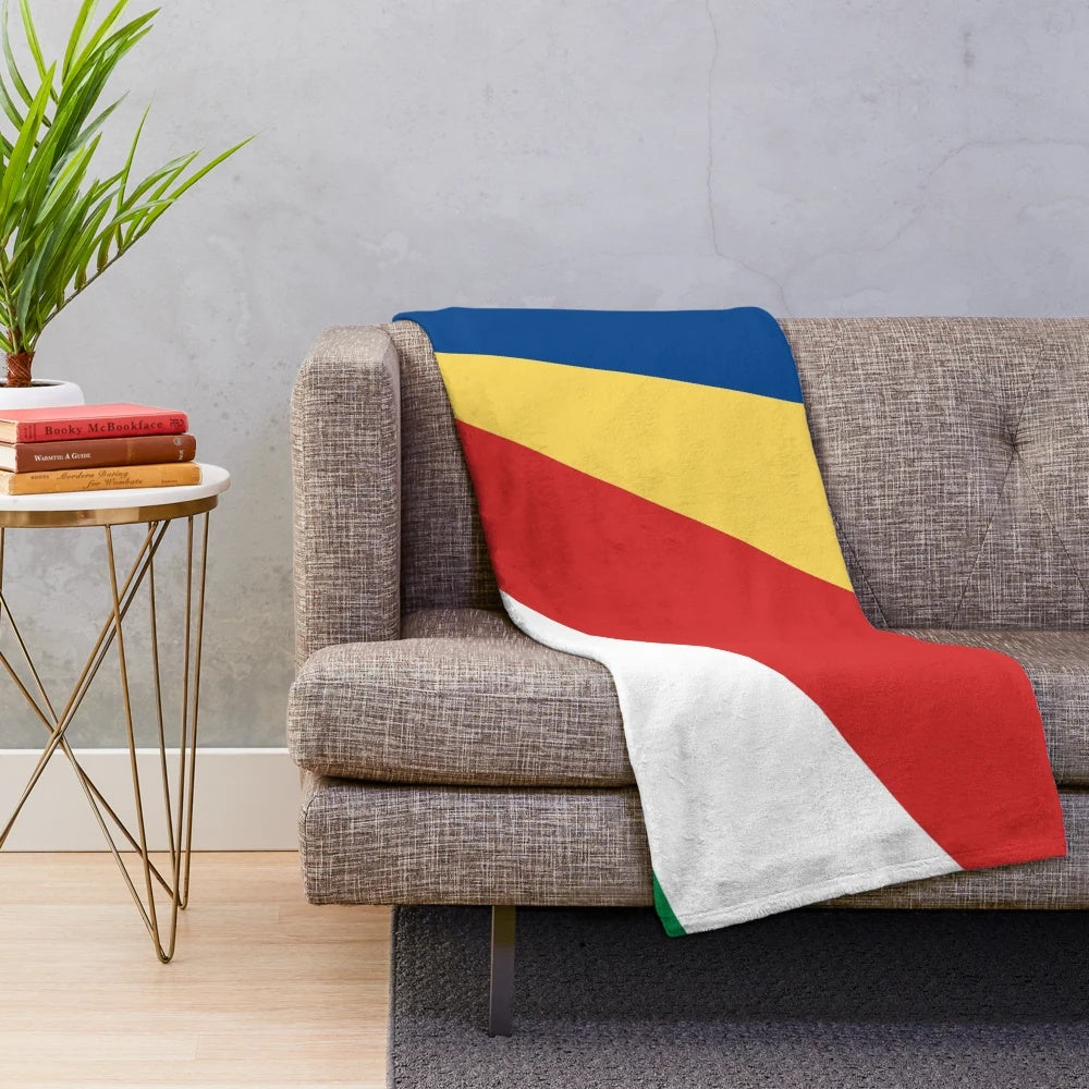 Seychelles flag plush blanket
