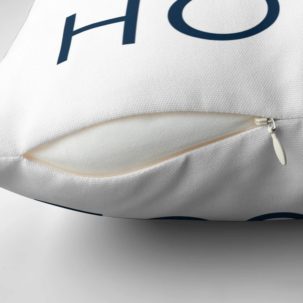 Shabby chic lake-themed pillow with oar and paddle design