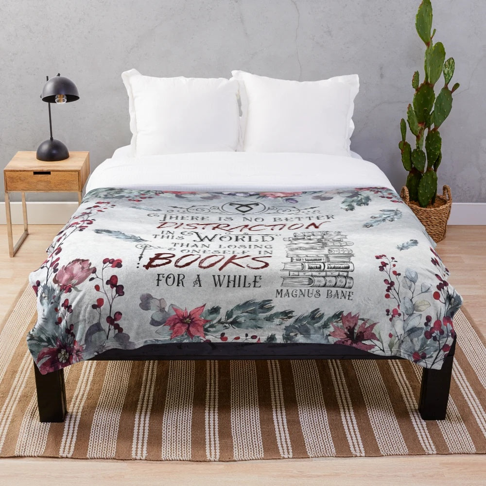 Shadowhunters-inspired plush blanket with a cozy design