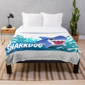 Sharkdog plush blanket featuring the adorable cartoon character