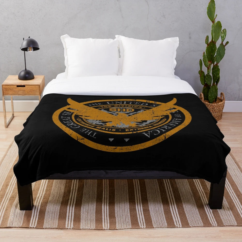 SHD Seal plush blanket featuring a Phoenix bird design