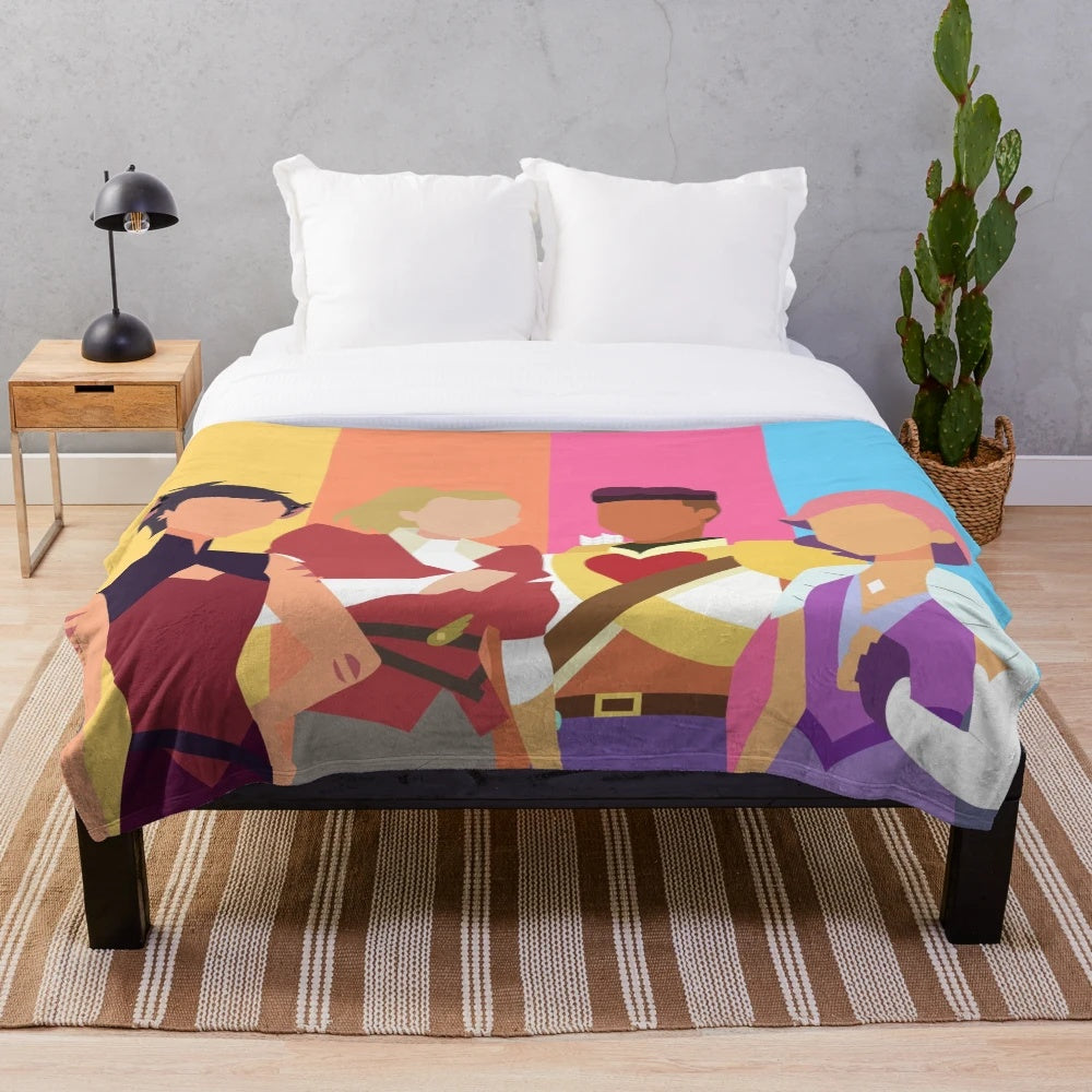 Soft and cuddly plush blanket featuring the Best Friend Squad from She-Ra and the Princesses of Power