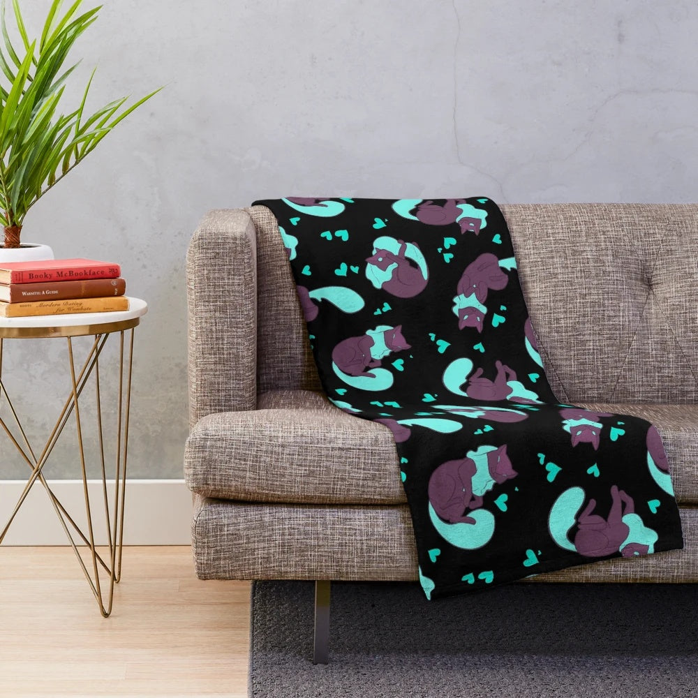 Melog pattern plush blanket with She-Ra and Catra inspired design