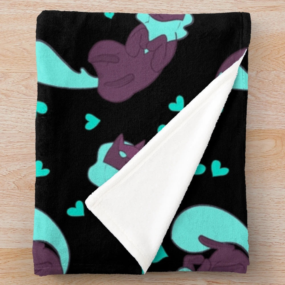 Melog pattern plush blanket with She-Ra and Catra inspired design