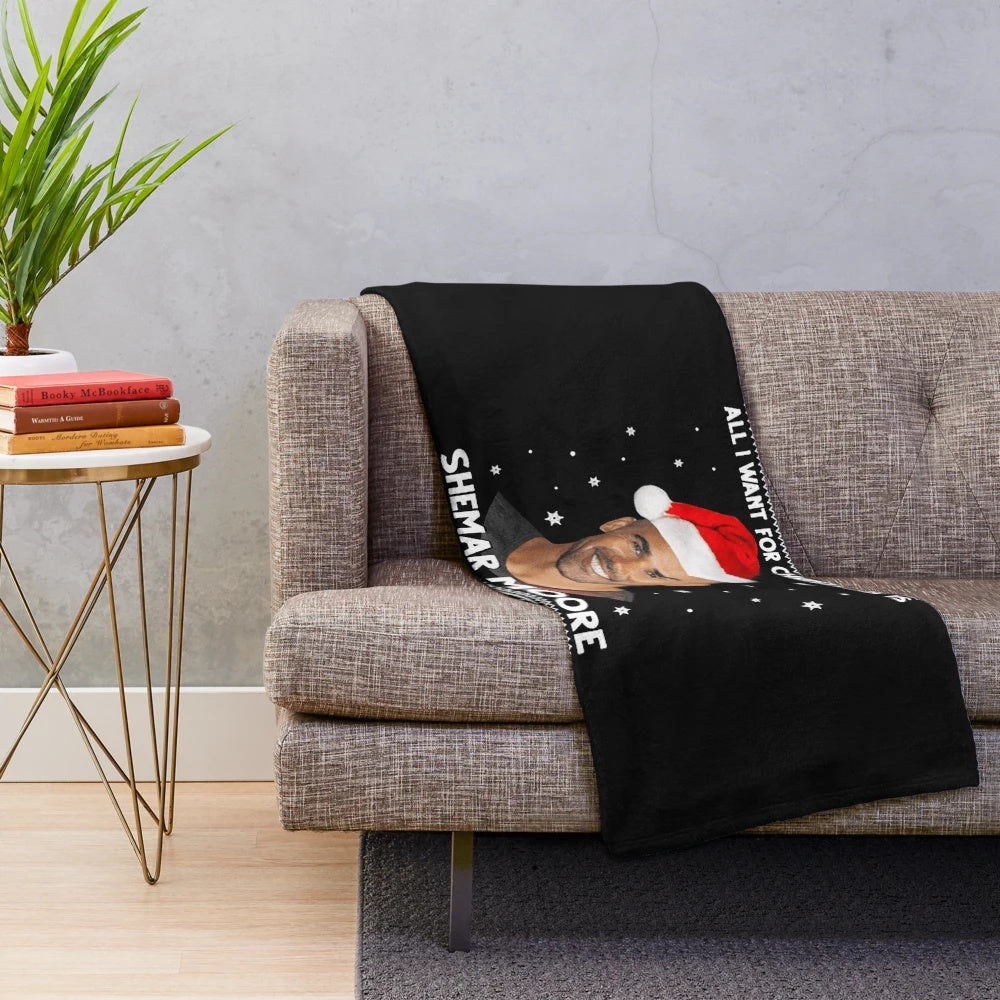 Shemar Moore plush blanket, featuring the popular TV actor