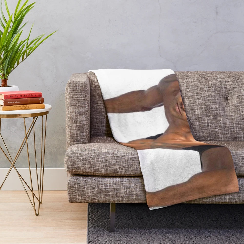 Shemar Moore themed plush blanket with soft, cozy design