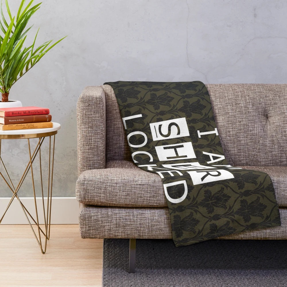 Sherlock-inspired plush blanket