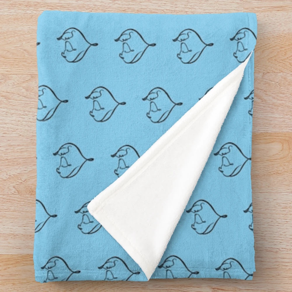 Sheltie dog plush blanket with minimalist line art design
