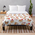 Soft and cuddly shiba inu plush blanket for Christmas