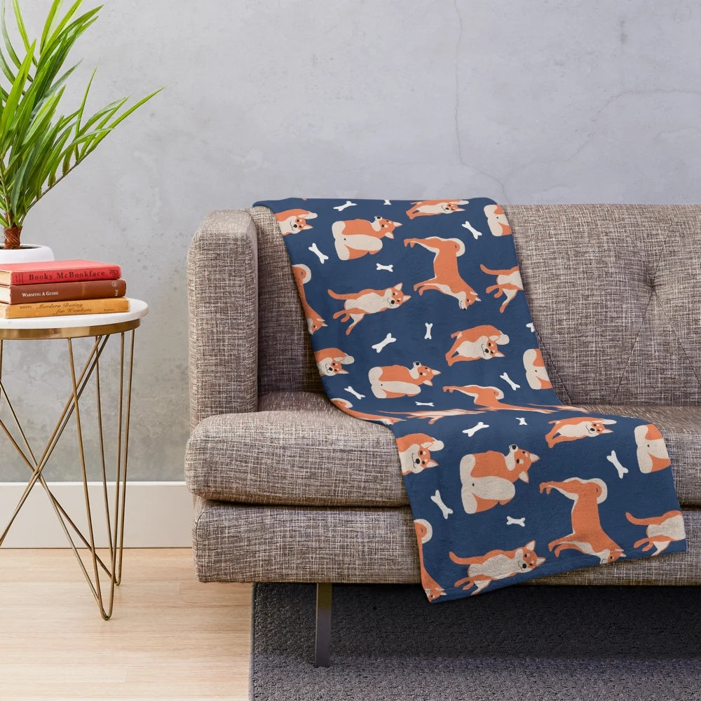 Soft and snuggly shiba inu plush blanket