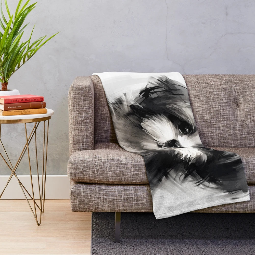 Soft and cuddly shih tzu plush blanket for shih tzu owners
