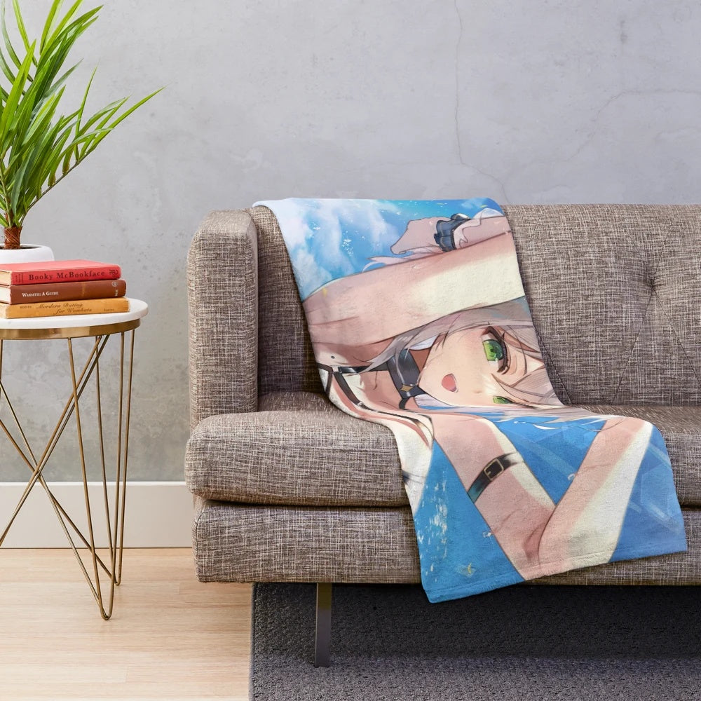Soft and cuddly plush blanket featuring the Hololive vtuber Shirogane Noel
