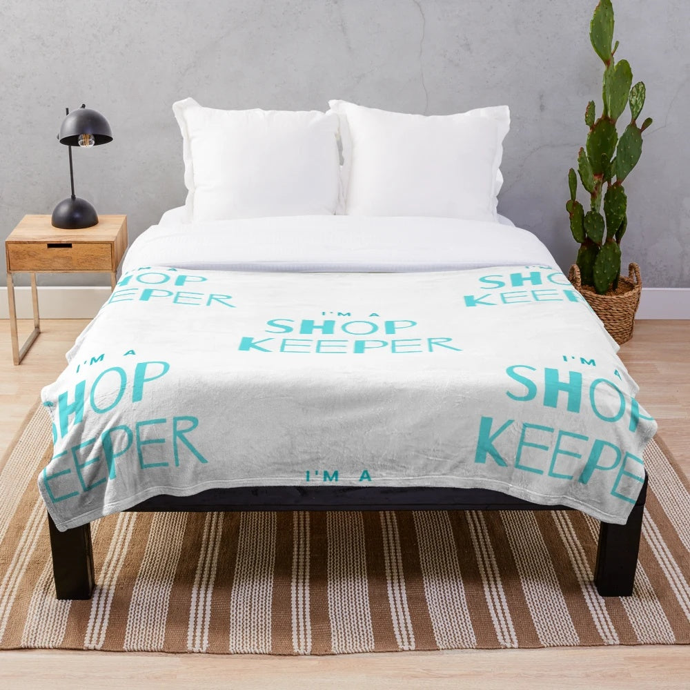 Shop keeper plush blanket for hospitality staff and retail workers
