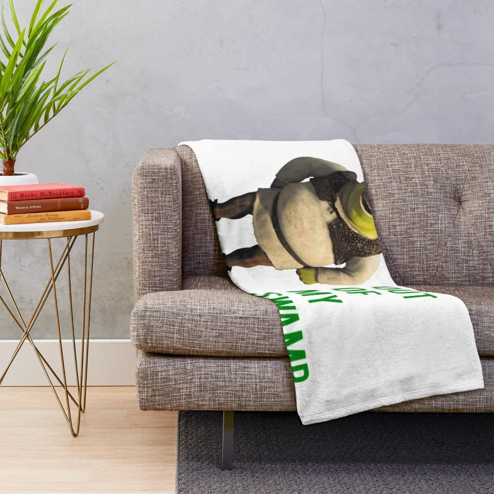 Soft and cuddly Shrek-themed plush blanket