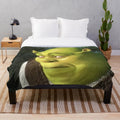 Shrek meme plush blanket featuring the beloved ogre character