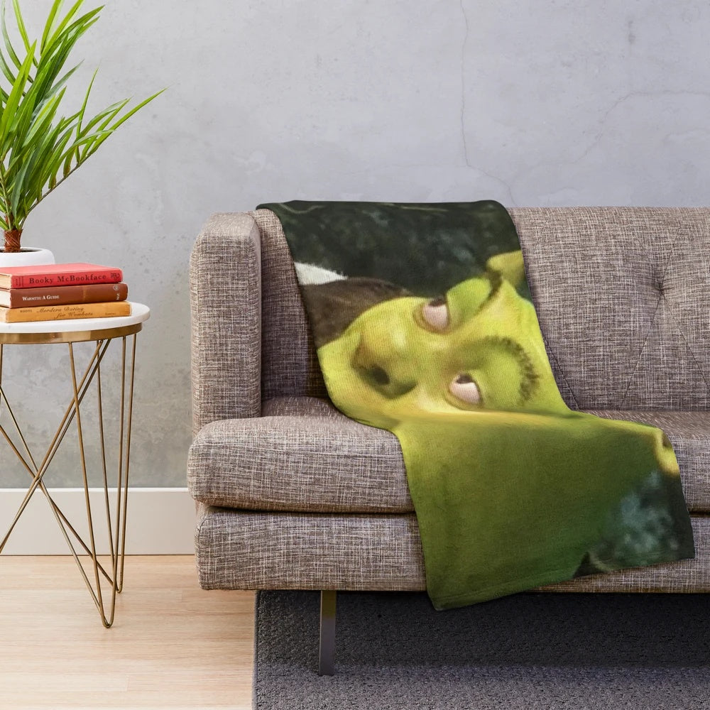 Shrek meme plush blanket featuring the beloved ogre character