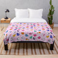Shrimp plush blanket featuring a variety of freshwater shrimp species
