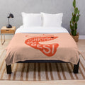 Shrimply the Best plush blanket featuring a cute cartoon shrimp character