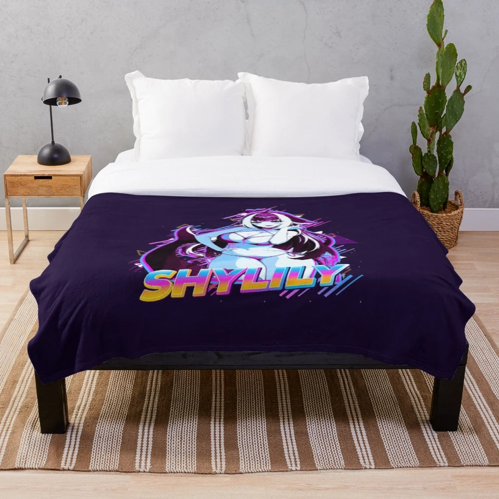 Shylily anime girl vtuber plush blanket