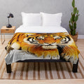 Soft, plush siberian tiger blanket