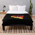 Cozy plush blanket featuring the map of Sicily and the Trinacria symbol, representing Sicilian pride