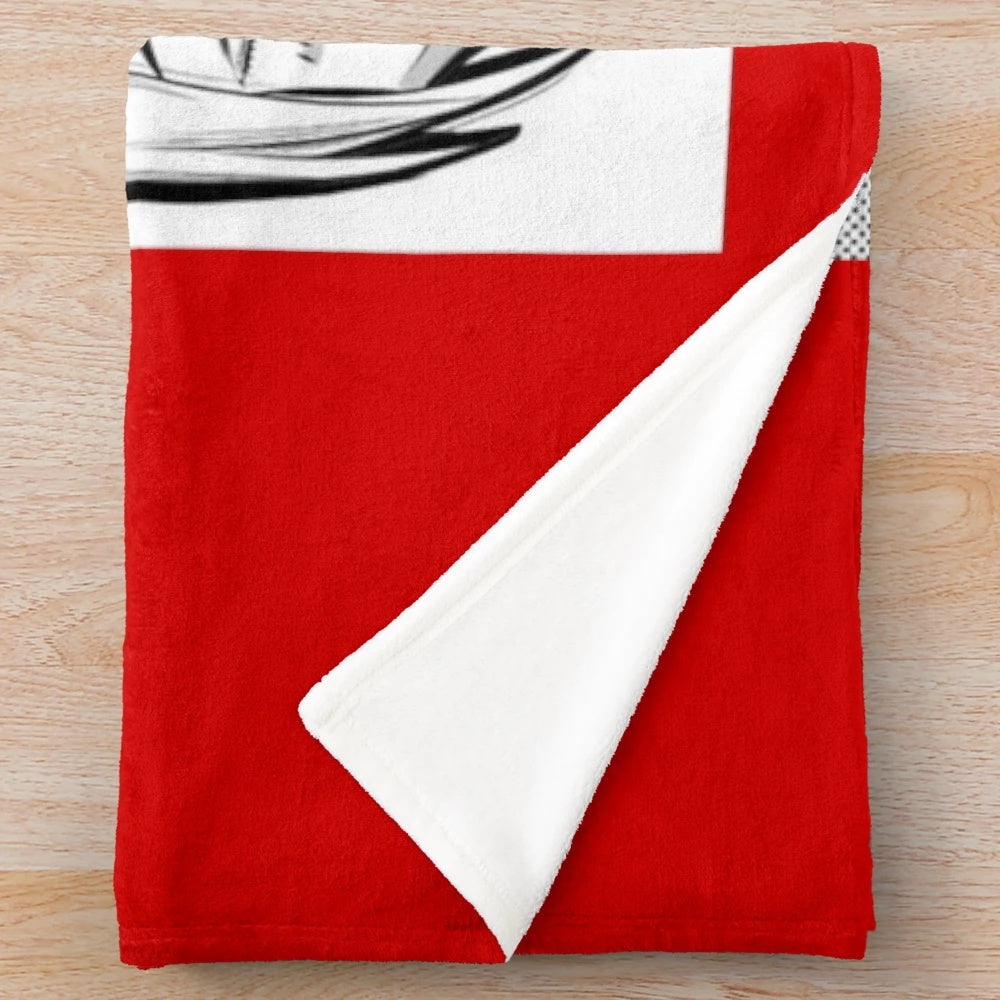 Signalis-inspired plush blanket featuring the game's logo and characters