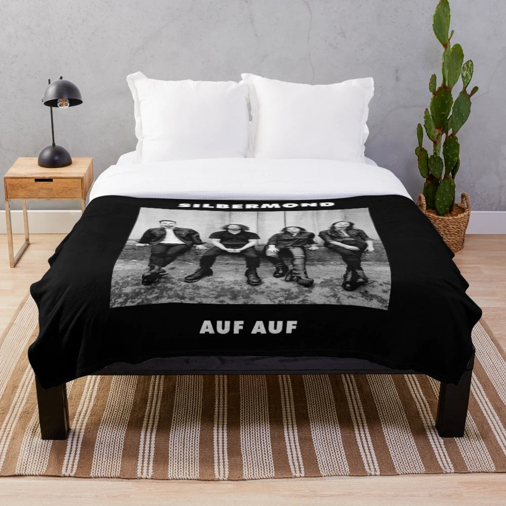 Silbermond band plush blanket featuring the German rock group's logo