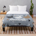 Soft and fluffy silkie chicken plush blanket with heart prints in black, white, and buff colors
