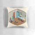 A plush, pixel-inspired pillow featuring a "Simple Times" design, perfect for fans of the original The Sims game.