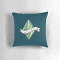 Sims pillow featuring the iconic plumbob symbol from the popular Sims video game franchise