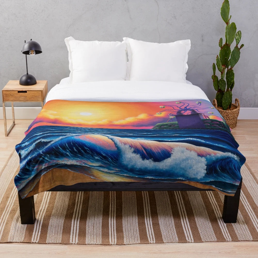 Sirena Beach Plush Blanket with Soft Acrylic Fabric