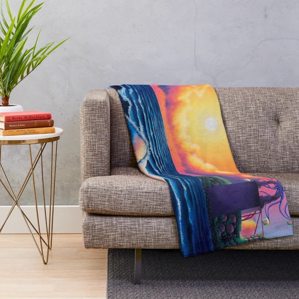 Sirena Beach Plush Blanket with Soft Acrylic Fabric