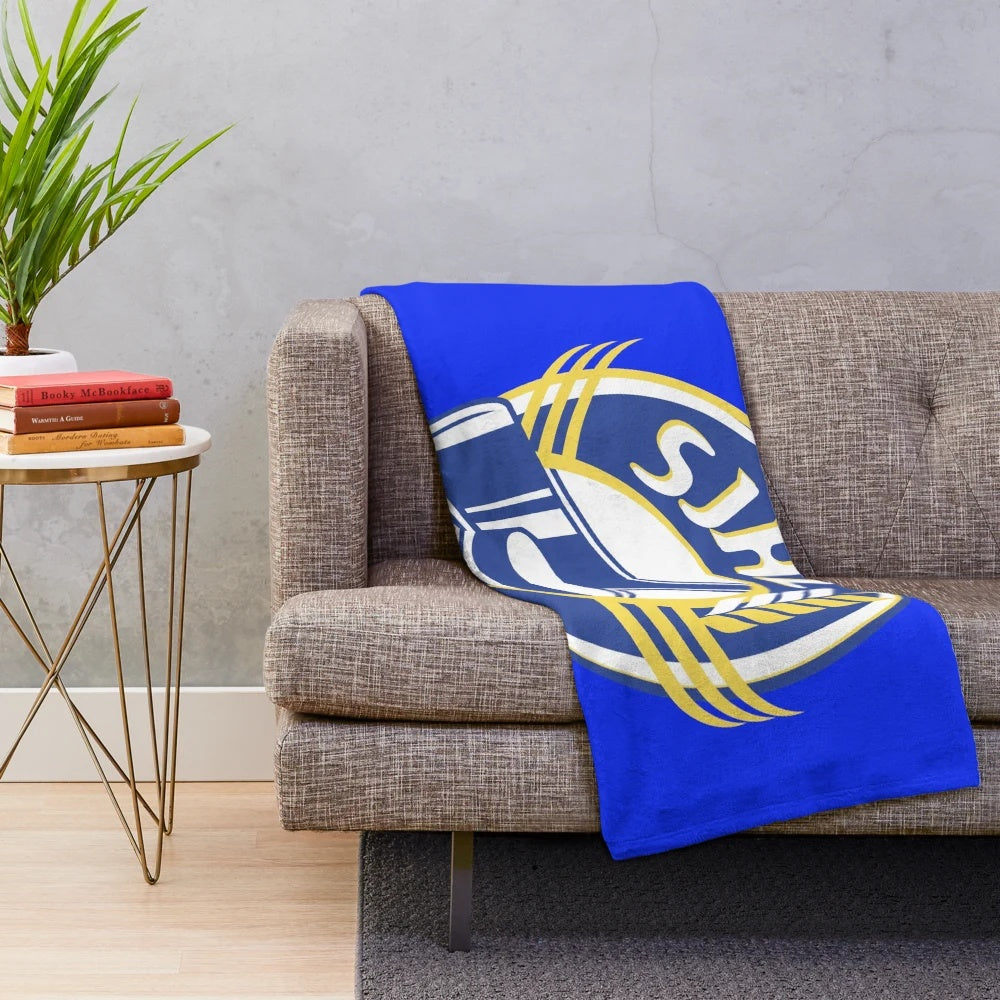 SJHL plush blanket with hockey logo