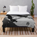 Skateboarding plush blanket with half pipe design