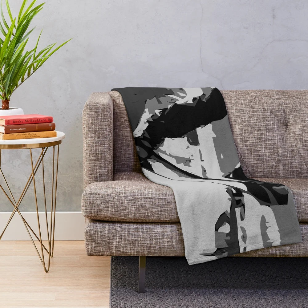 Skateboarding plush blanket with half pipe design
