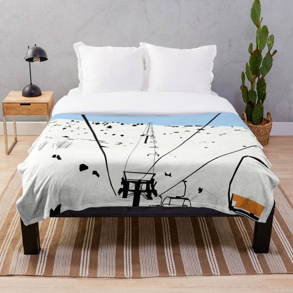 Ski Plush Blanket for Outdoor Activities