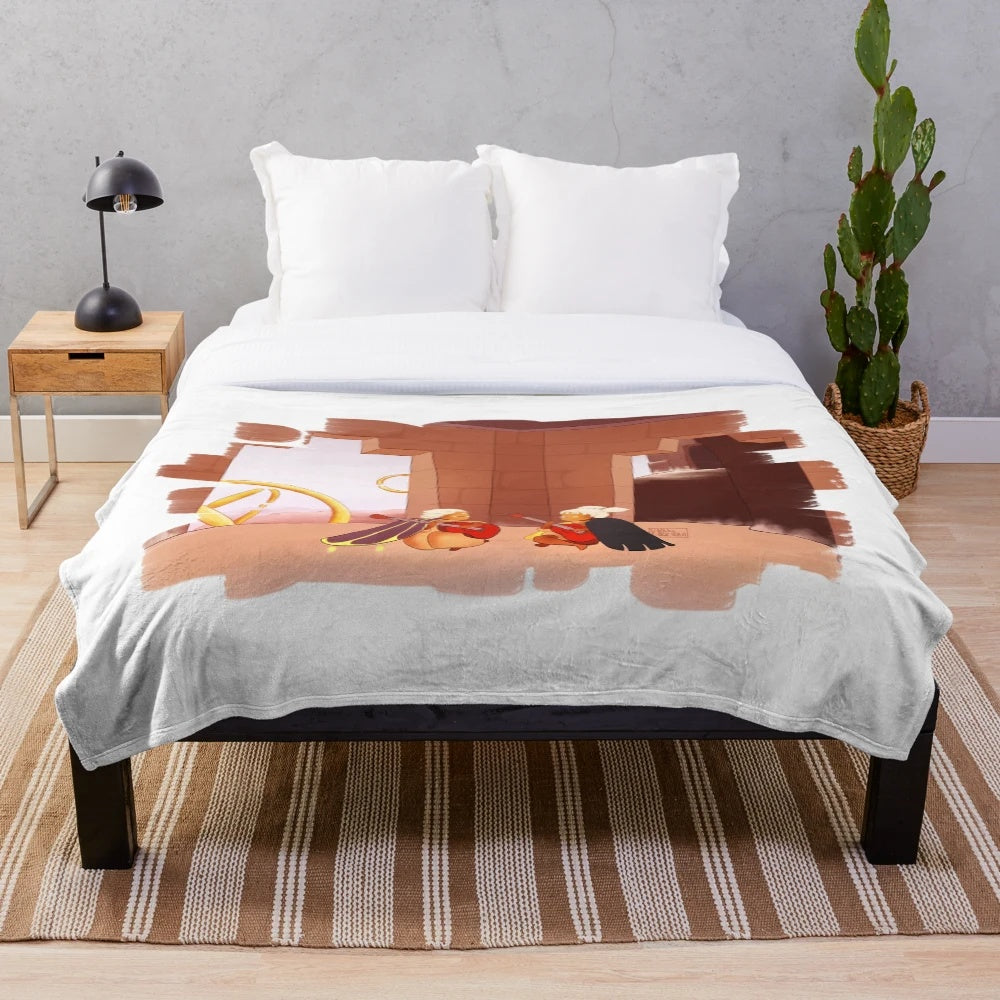 Sky Children of the Light themed plush blanket with guitar design