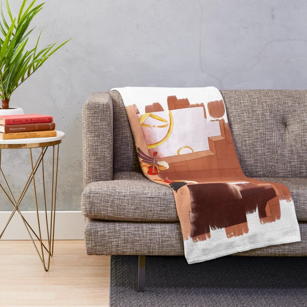 Sky Children of the Light themed plush blanket with guitar design