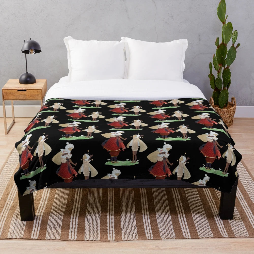 Sky-themed plush blanket featuring the iconic light moths from the game Children of the Light