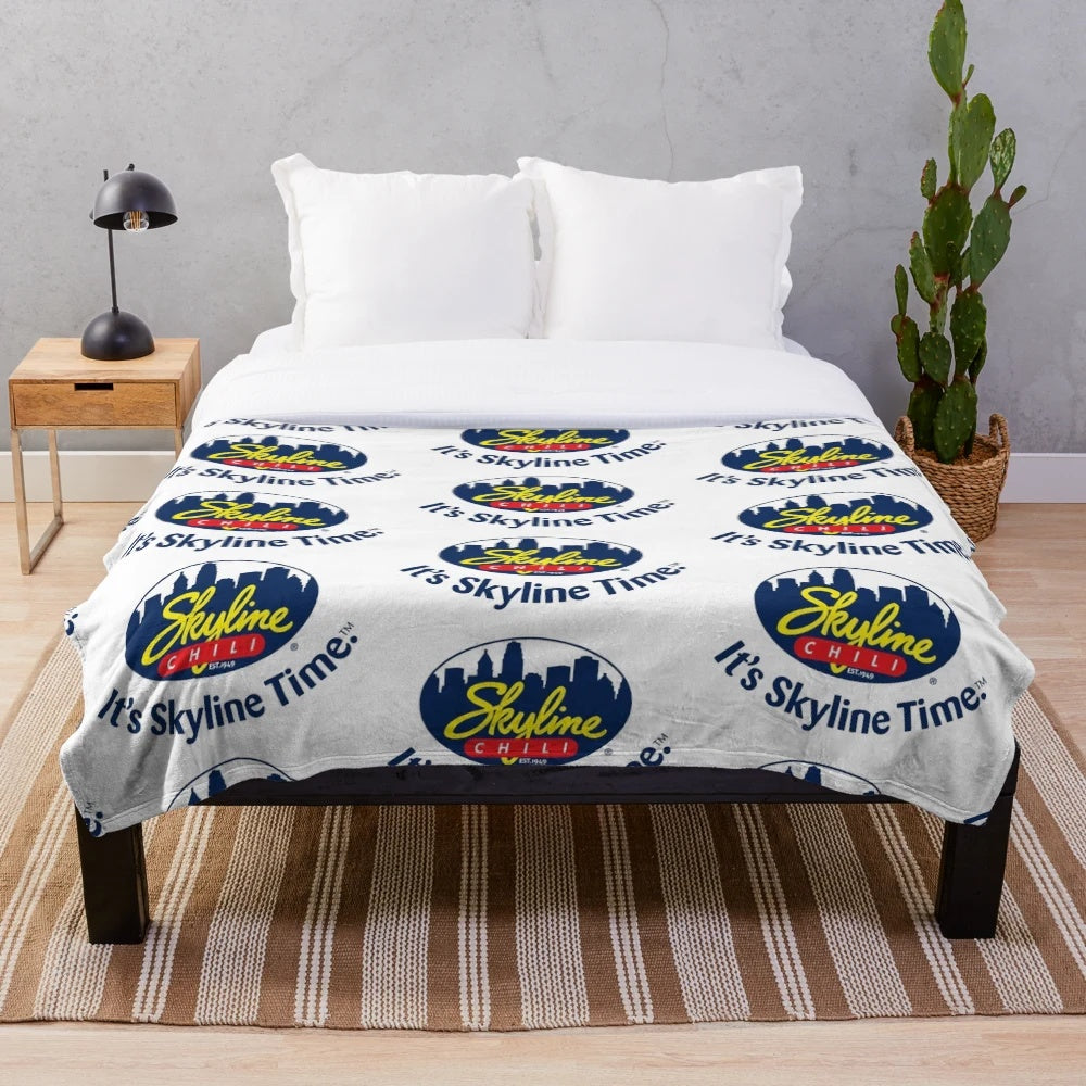 Skyline Chili inspired plush blanket